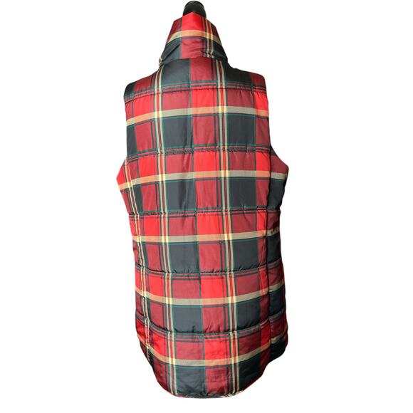 Cato Women's Puffer Vest in Orange Blue Plaid Full Zipper Size 14/16 Women's - Picture 4 of 7
